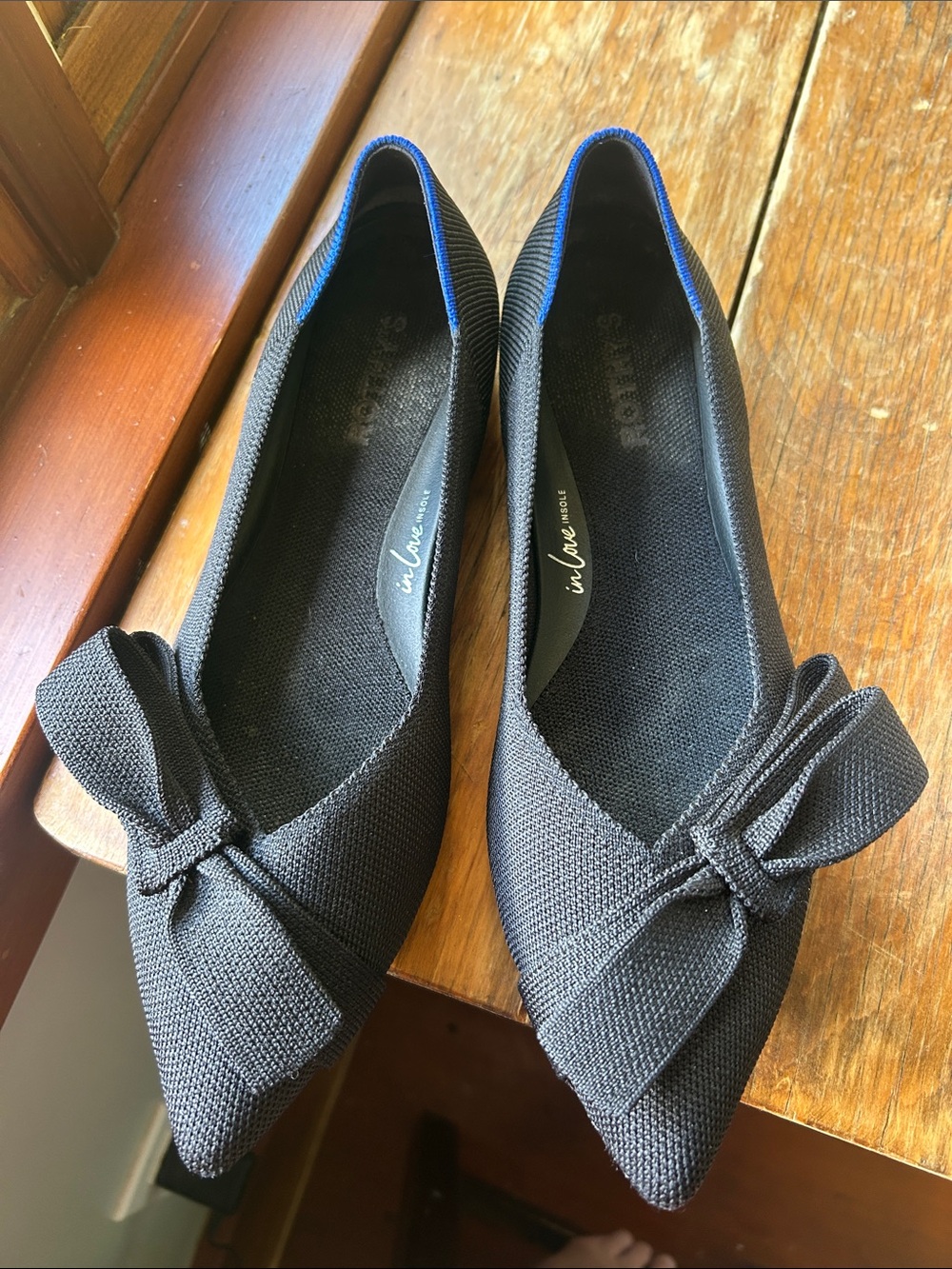 Rothy's The Bow Point II Flats in Black (Siren) - US 11 with box